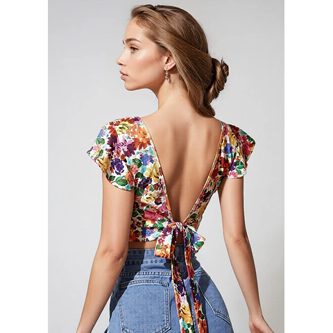 Sewing pattern for a top with a tie back | XS-XXXL | ruffled top | cropped top | backless top | open back top