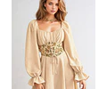 Sewing pattern for a vintage dress with a corset belt, cottagecore style, corset belt, vintage dress