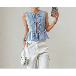 Top Sewing Pattern | Women Sewing Pattern | Blouse Pattern | Front Tie Top Pattern | Sewing Patterns for Beginner Top | Peplum Top, Tank Top