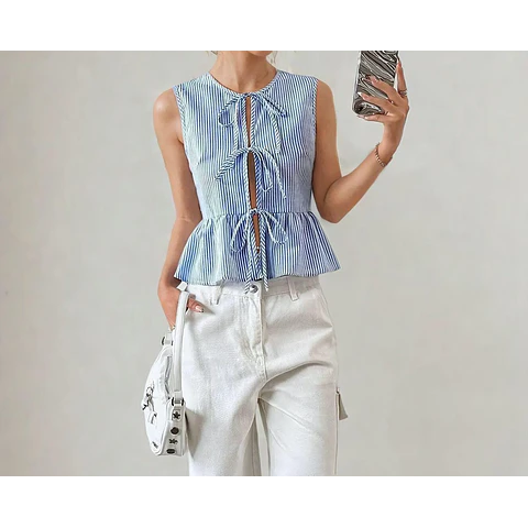 Top Sewing Pattern | Women Sewing Pattern | Blouse Pattern | Front Tie Top Pattern | Sewing Patterns for Beginner Top | Peplum Top, Tank Top