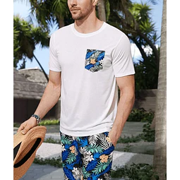 Men Tshirt Pattern, Tshirt with Pocket, Hawaiian TShirt Sewing Pattern, Tropical shirt sewing pattern, Sewing Pattern for Men, Men Pattern