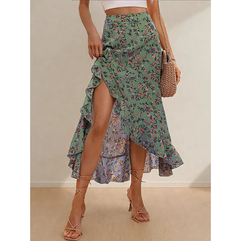 Summer Skirt Pattern | Skirt Sewing Pattern | Women Sewing Pattern | Sewing Patterns | Summer Skirt Sewing pattern | Ruffle Hem Skirt