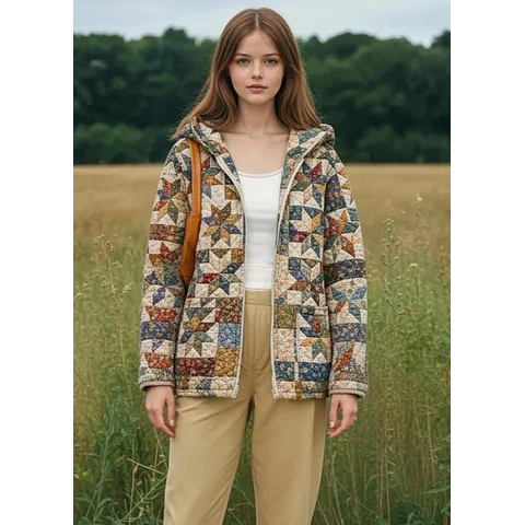 Jacket with Hoodie Sewing Pattern for Women | Coat Pattern | Sewing Patterns | Quilted Jacket Pattern | Hooded Jacket Coat | Beginner Jacket