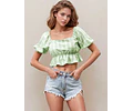 Ruffled Crop Top Sewing Pattern for Women PDF, Top Pattern, Milkmaid pattern, Puff Sleeve Top,  Women Sewing pattern PDF, Summer Top pattern