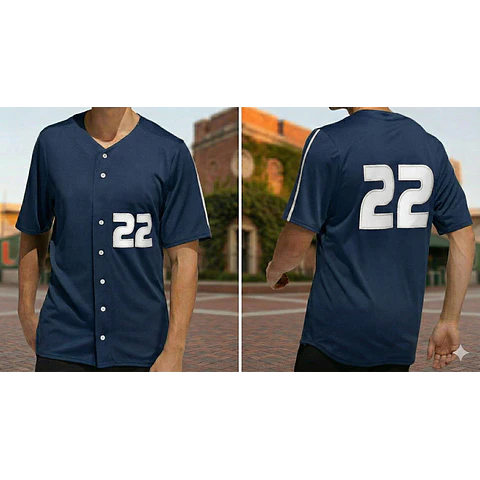 Molde Digital Camiseta Beisbolera, Pack Talles S Al Xxl