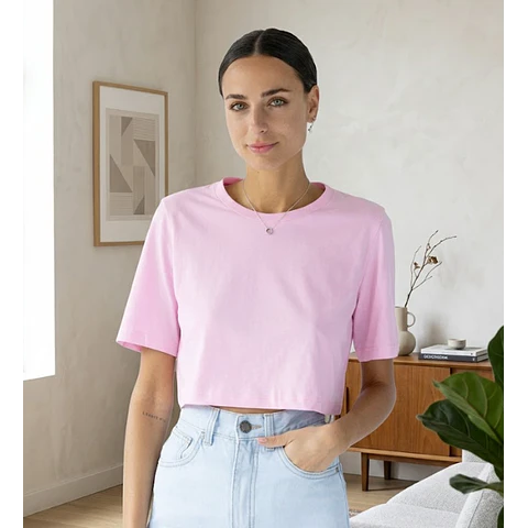 Molde Digital Remera Corta-crop Manga Ancha, Talles S Al Xxl