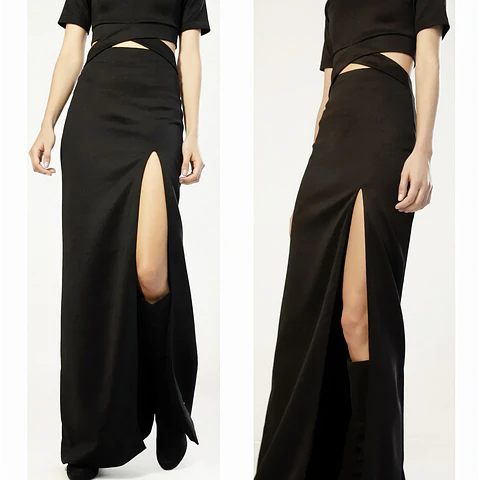 Molde Digital Falda Larga Con Tajo con abertura, Talles S Al Xxl