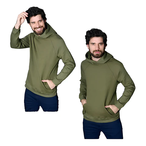 Molde Digital Buzo Manga Ranglan Cuello Alto, Talles S A Xxl