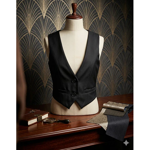 Molde Digital Chaleco Mujer Tela Plana, Pack Talles S Al Xxl