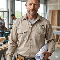 Molde Digital Camisa De Trabajo, Pack Talles S Al 7xl