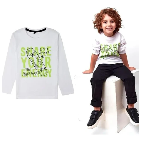 Molde Digital Polera Manga Larga Niños Pack Talles 2 Al 16