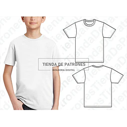 Molde Patron Coreldraw Polera Basica Niños Talles 4 Al 14