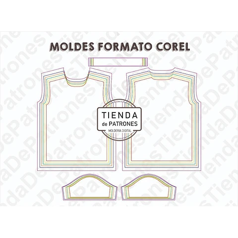 Molde Patron Coreldraw Polera Basica Niños Talles 4 Al 14