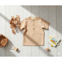 Molde Digital Polera Bebe Con abotonadura, Pack Talles 1 Al 5