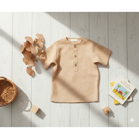 Molde Digital Polera Bebe Con abotonadura, Pack Talles 1 Al 5