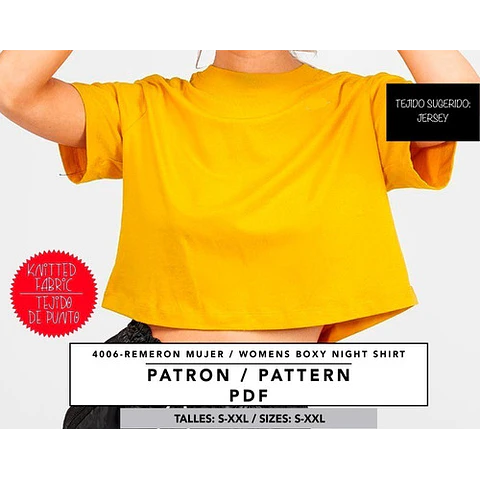Molde De Costura, Patron Polera Pupera Dama, Imprimible