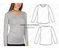 Moldes Patrones Polera Manga Larga Mujer Talle Xs Al 2xl