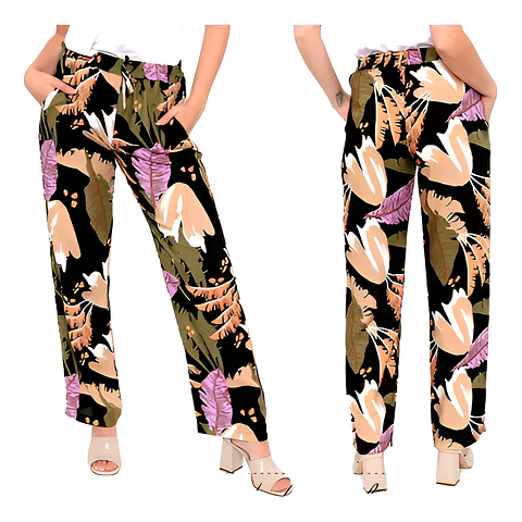 Molde Digital Pantalón Palazzo Fibrana Con bolsillos, Talles S Al 7xl 