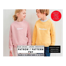 Molde De Costura, Patron Polerón Ranglan Niños, Imprimible