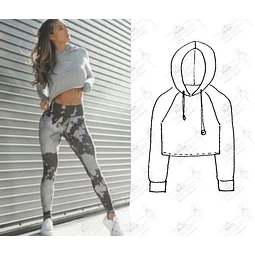 Moldes Patrones Imprimibles Polerón Hoodie Raglan Co  Xs Al 3xl