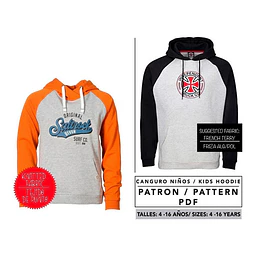 Molde De Costura, Patron Polerón Canguro Niños, Imprimible
