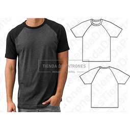 Molde Patrón Coreldraw Polera Ranglan Hombre Del S Al 2xl
