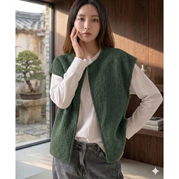 Patrón de costura de chaleco tela tipo peluche para mujer