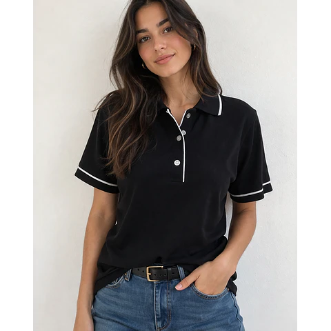 Molde Digital Chomba / Polo Mujer Con Vivos, Talles S Al Xxl