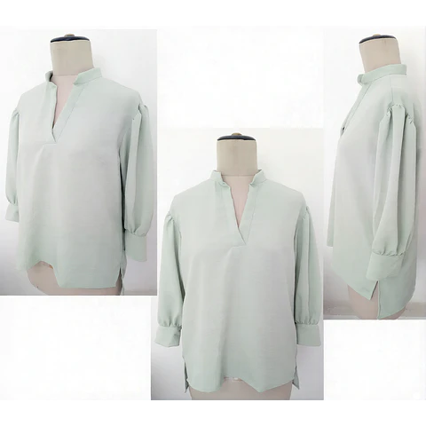 Molde Digital Blusa Copa Y Puño Fruncido, Talles S Al Xxl