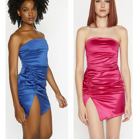 Molde Digital Vestido Strapless con tajo Inferior, Talles S Al Xxl