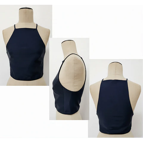 Molde Digital Top Con bretel, Recorte Costado, Talles S Al Xxl