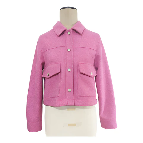 Molde Digital Abrigo Canesu Con bolsillo Plaque, talles S A Xxl