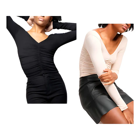 Molde Digital Remera Torso Fruncido, Pack Talles S Al Xxl