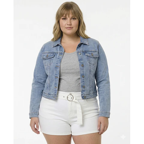 Molde Digital Chaqueta/campera Corte Jean, Talles 3xl Al 7xl