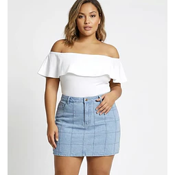 Molde Digital Malla Body C/ Volado Escote, Talles 3xl Al 7xl