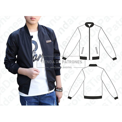 Moldes Patrones Campera Bomber Niños Talles 4/6/8/10/12/14
