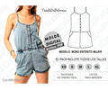 Molde Patron Imprimible Mono Enterito Mujer Talles Xs Al Xl