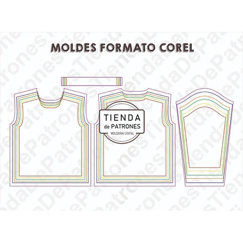 Molde Patron Coreldraw Remera Niños Manga Larga Del 4 Al 14