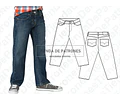 Molde Patron Coreldraw Jean Clásico Niños Talles 6 Al 14