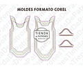 Molde Patron Coreldraw Body Bebes Manga Corta T. 1 A 12meses