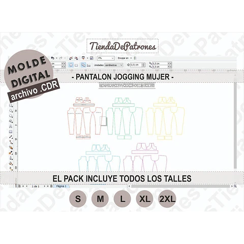 Molde Patron Coreldraw Jogging Babucha Mujer Del S Al 2xl