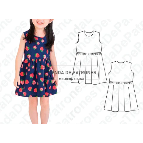Molde Patron Imprimible Vestido Nenas Talles 4 Al 14