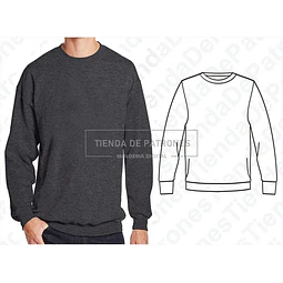 Molde Patrón Coreldraw Buzo Basico Hombre Del S Al 2xl