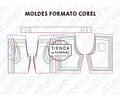 Molde Patron Coreldraw Short Básico Niños Talles Del 2 Al 14