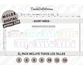 Molde Patron Coreldraw Short Básico Niños Talles Del 2 Al 14