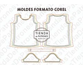 Molde Patron Coreldraw Remera Basica Mujer Del Xs Al 2xl 