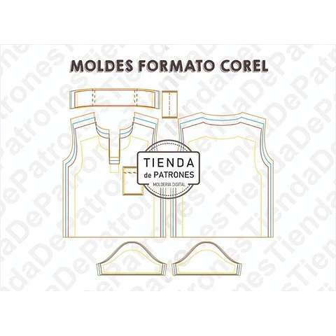 Molde Patron Coreldraw Chomba Polo Niños Talles Del 2 Al 8