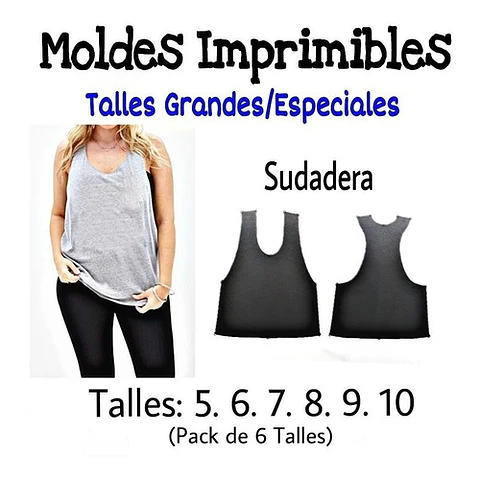 Moldes Patrones Imprimibles Sudadera Talle Especial 5 Al 10