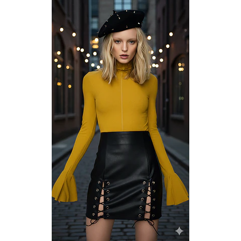 Molde Digital Falda Con tajos y Ojales Metalicos Talles S A Xxl