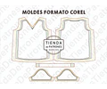 Molde Patron Coreldraw Remera Basica Escote V Mujer Xs A 2xl